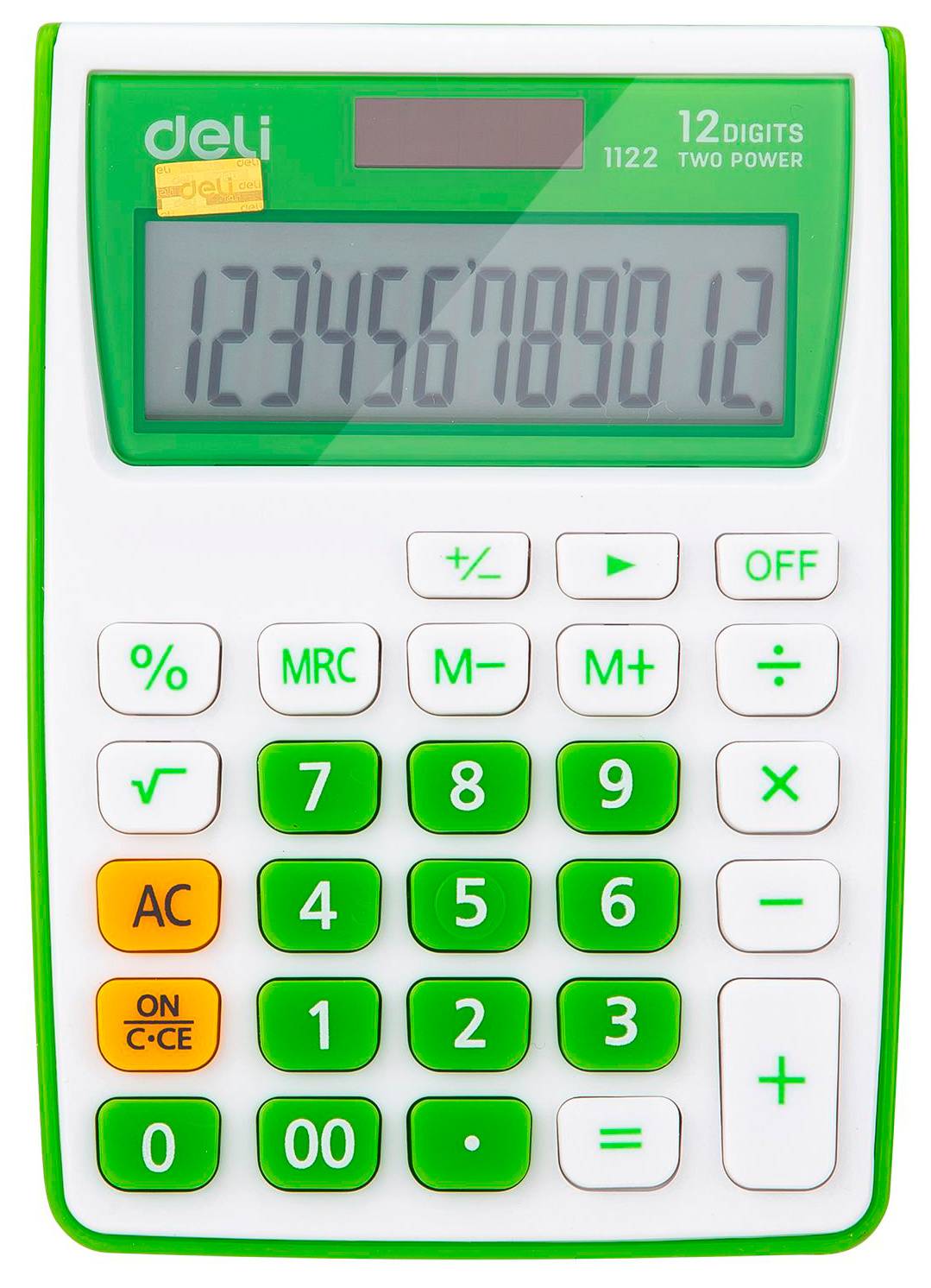 Калькулятор настольный Deli E1122/GRN зеленый