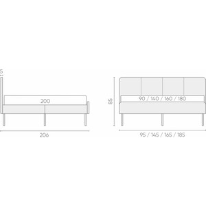 Кровать Аскона Кровать 200x160 Ноа Тк. Рико бежевый