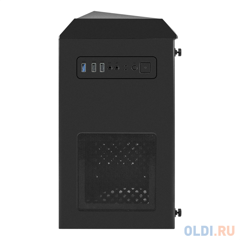 Корпус Minitower ExeGate Mistery R2-NPX500 (mATX, БП 500NPX с вент. 12 см, 2*USB+1*USB3.0, аудио, черный, 1 вент. 12см с RGB подсветкой и полоса на пе в Москвe