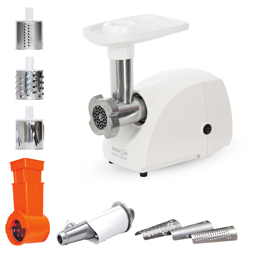 Электрическая мясорубка Аксион М 12.02 , 600Вт, 0.5кг/мин, белый (4607159820778)
