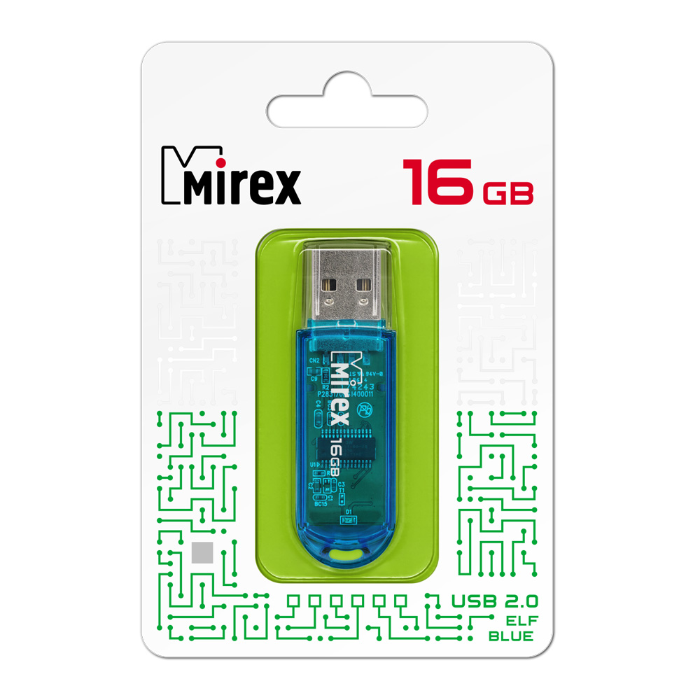 Флешка Mirex 13600-FMUBLE16 16GB Elf USB 2.0 Синий