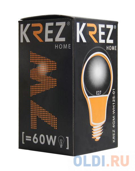 Лампа светодиодная шар KREZ E27 7W 2700K 4GM-WH125-01