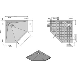 Душевой поддон Vincea VST-4SP 100х100 с сифоном, антрацит (VST-4SP1010A, VSPH-D132)