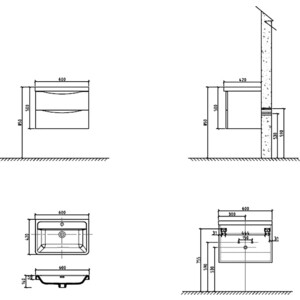 Тумба с раковиной BelBagno Ancona-N 60 bianco lucido (ANCONA-N-600-2C-SO-BL, EA-600-LVB)