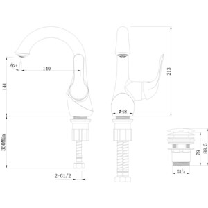 Смеситель для раковины Lemark Swan (LM5406BG)