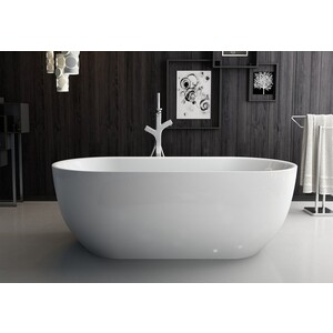 Акриловая ванна BelBagno 150x80 со смесителем, слив-перелив хром (BB70-1500-800, F7514100)