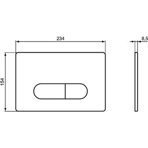 Кнопка смыва Ideal Standard Oleas M1 SmartFlush хром (R0117AA)