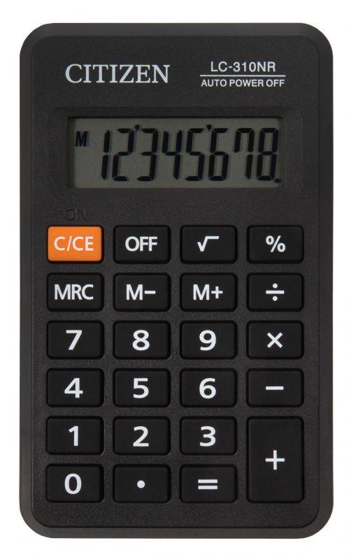 Калькулятор карманный Citizen LC-310NR черный