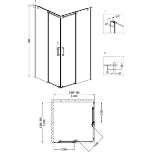 Душевой уголок Grossman Galaxy 100x100 прозрачный, хром (GR-3100)