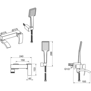 Смеситель для ванны Gappo G3207 хром (6959477695285)