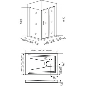 Душевой уголок Good Door Latte WTW+SP 120х100 матовый Grape, хром матовый