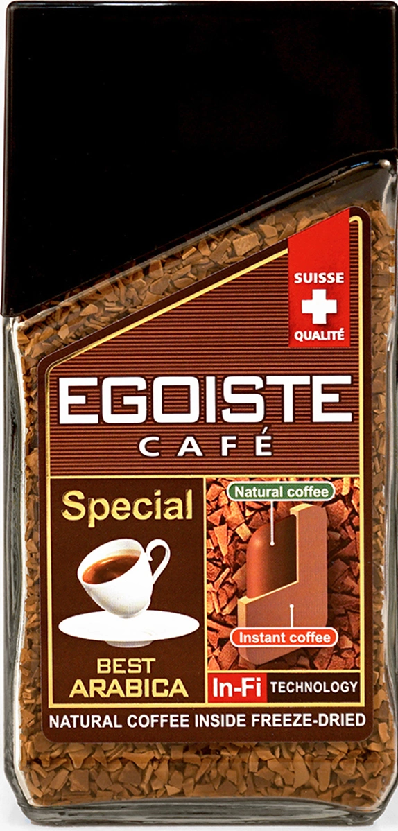 Кофе растворимый EGOISTE Special 100 г, стеклянная банка, молотый в растворимом, сублимированный (8606)