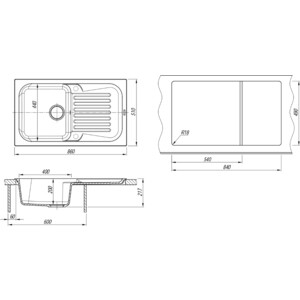Кухонная мойка Florentina Арона 860 грей Fs (20.225.D0860.305)