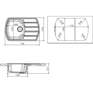 Кухонная мойка Florentina Нире 760 шампань Fs (20.195.B0760.202)