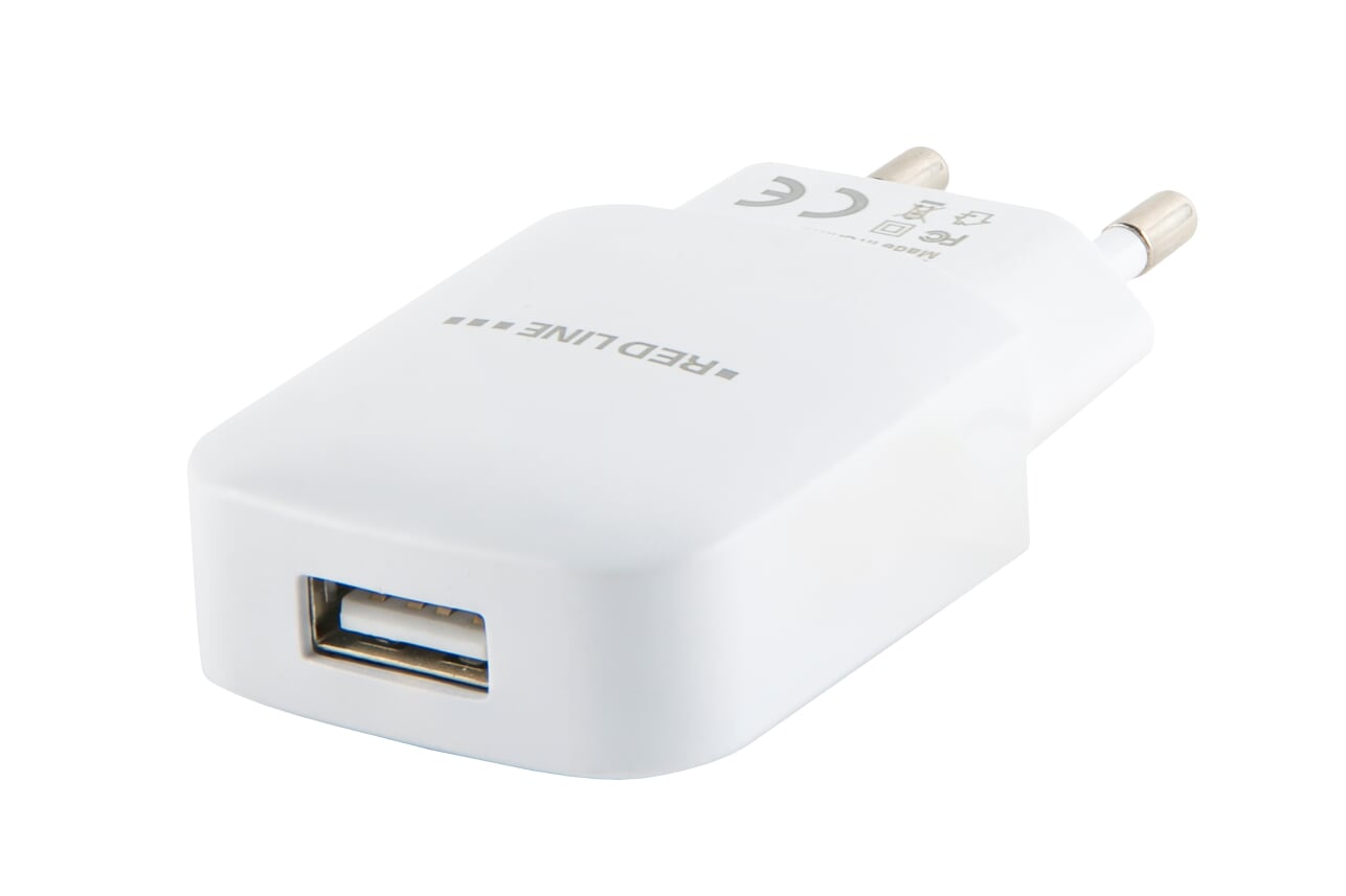 Сетевое зарядное устройство Red Line NTC-2.4А, 1USB, 2.4A, белый (УТ000013628), кабель USB Type C