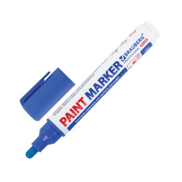 Маркер-краска лаковый (paint marker) 6 мм, СИНИЙ, НИТРО-ОСНОВА, BRAUBERG PRO PLUS EXTRA, 151453, (6 шт.) в Москвe