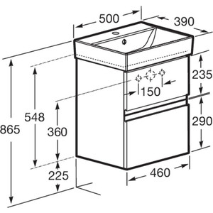 Тумба под раковину Roca Oleta 50х38 капучино матовая (A857638515)