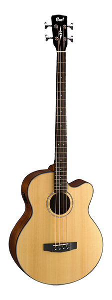 Гитара Электро-акустическая бас-гитара Cort AB850F-NAT-BAG Acoustic Bass Series с вырезом натуральный