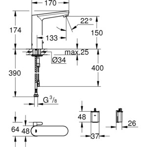 Смеситель для раковины Grohe Eurosmart CE (36422000)