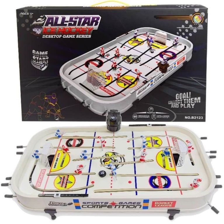 Настольная игра "Хоккей" ALL-STAR ICE HOCKEY в коробке объемные игроки, выход за ворота  B2125