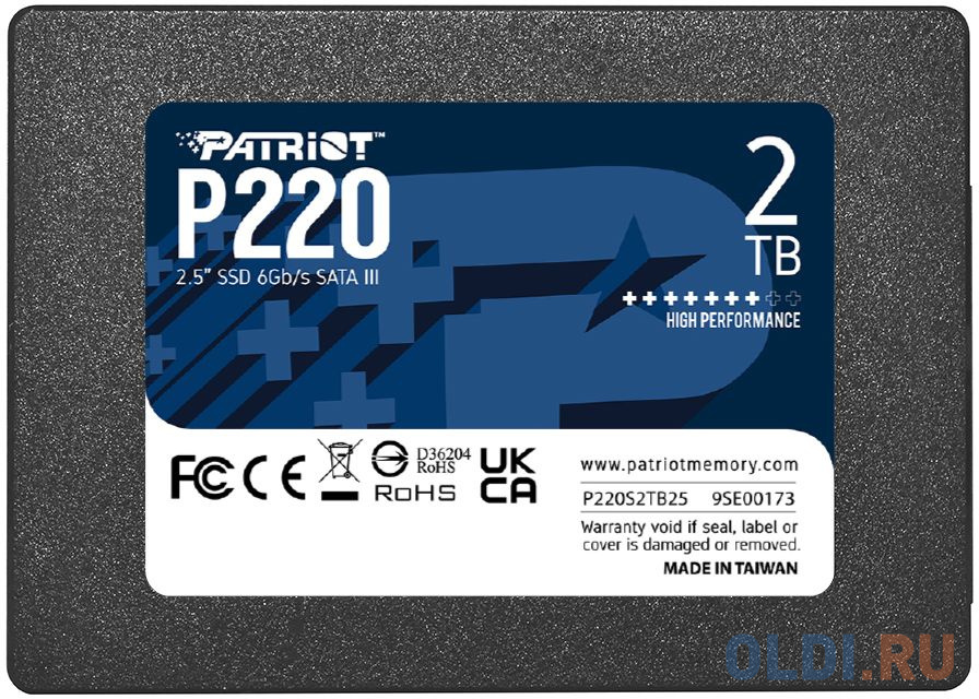 Накопитель SSD Patriot SATA III 2Tb P220S2TB25 P220 2.5"