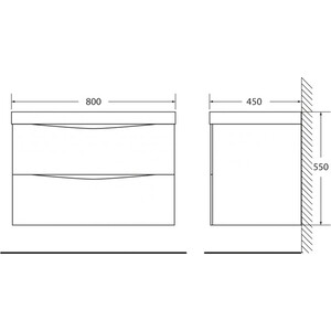 Тумба под раковину BelBagno Marino 80 Rovere Ciliegio (MARINO-800-2C-SO-RC-P)