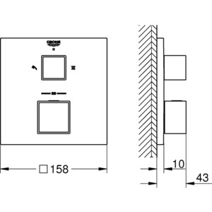 Термостат для ванны Grohe Grohtherm Cube хром StarLight , с механизмом (24154DC0+ 35600000)