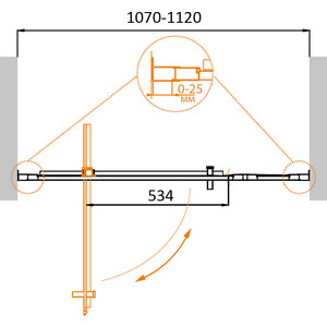 Душевая дверь Cezares Molveno BA-11 110x190 прозрачная, хром (MOLVENO-BA-11-80+30-C-Cr-IV)