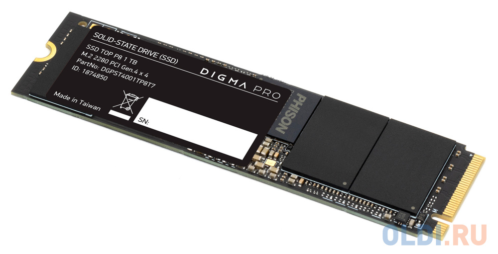 Накопитель SSD Digma PCI-E 4.0 x4 1Tb DGPST4001TP8T7 Pro Top P8 M.2 2280 в Москвe