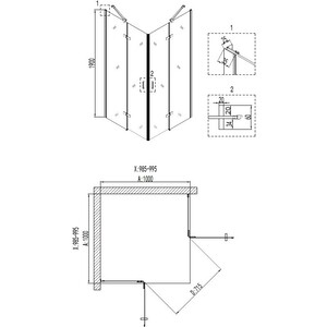 Душевой уголок Niagara Nova 100х100 с поддоном, прозрачный, хром (NG-6614-08, 1001001Q) в Москвe