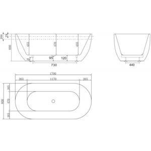 Акриловая ванна BelBagno 170x80 слив-перелив хром (BB70-1700-800) в Москвe