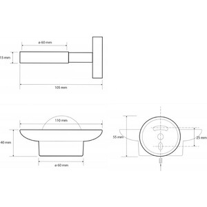 Мыльница Sapho X-Round Black черный (XB800) в Москвe