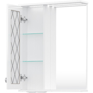 Зеркало-шкаф Volna Milena 55х70 левое с подсветкой, белый (zsMLN55.L-01)