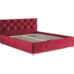 Кровать Mebel Ars Классик 140 см (бархат красный STAR VELVET 3 DARK RED)