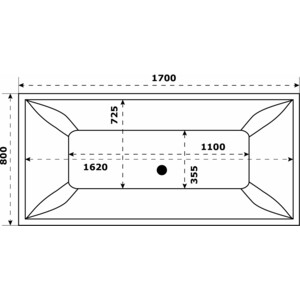 Ванна из литого мрамора Good Door Мадрид 170х80 черная (ВА00008)