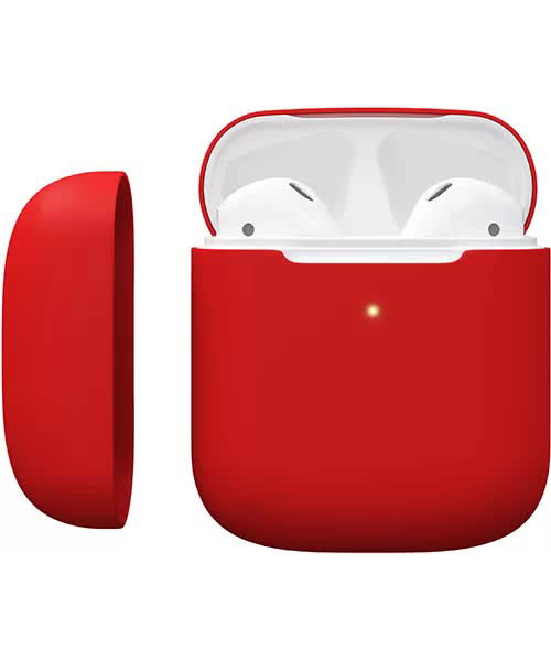 Чехол силиконовый Red Line для зарядного кейса AirPods, 1,3 mm, красный УТ000019394