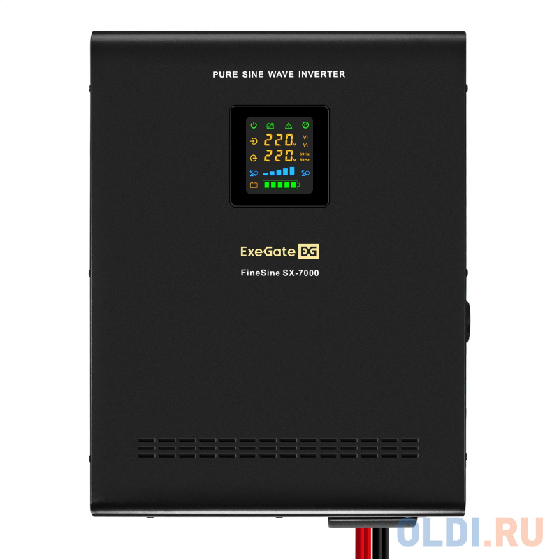 Комплект ИБП EX296005RUS + батарея 120Aч EX282988RUS 4шт (инвертор, синус, для котла, настенный) ExeGate FineSine SX-7000.LCD.AVR.2SH.T <7000VA/500