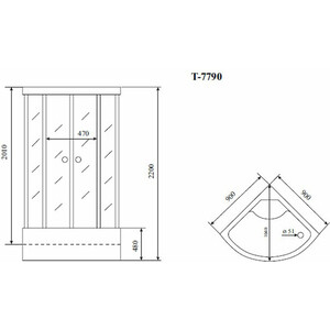 Душевая кабина Timo Lux 90х90х220 стекло прозрачное (T-7790 )