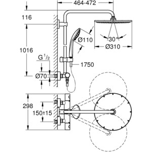 Душевая система Grohe Euphoria темный графит (26075A00)