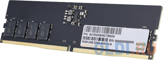 Apacer  DDR5  32GB  4800MHz DIMM (PC5-38400) CL40 1.1V (Retail) 2048*8  3 years (AU32GHB48CTBBGH/FL.32G2A.PTH)