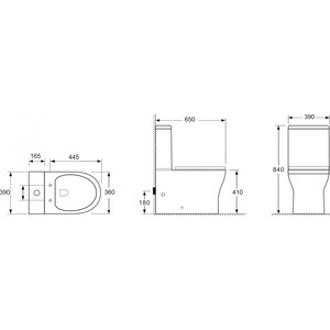 Унитаз (чаша) Ceramicanova Star Rimless, с сиденьем микролифт (CN1904-B)