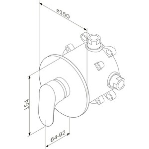 Смеситель для душа Am.Pm Like встраиваемый, с механизмом F100100, хром (F8075000, F100100)