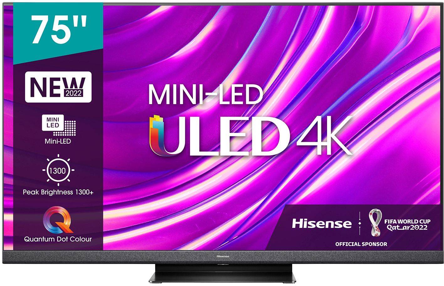 Телевизор Hisense 75U8HQ, 75", ULED, 4K Ultra HD, Vidaa, черный