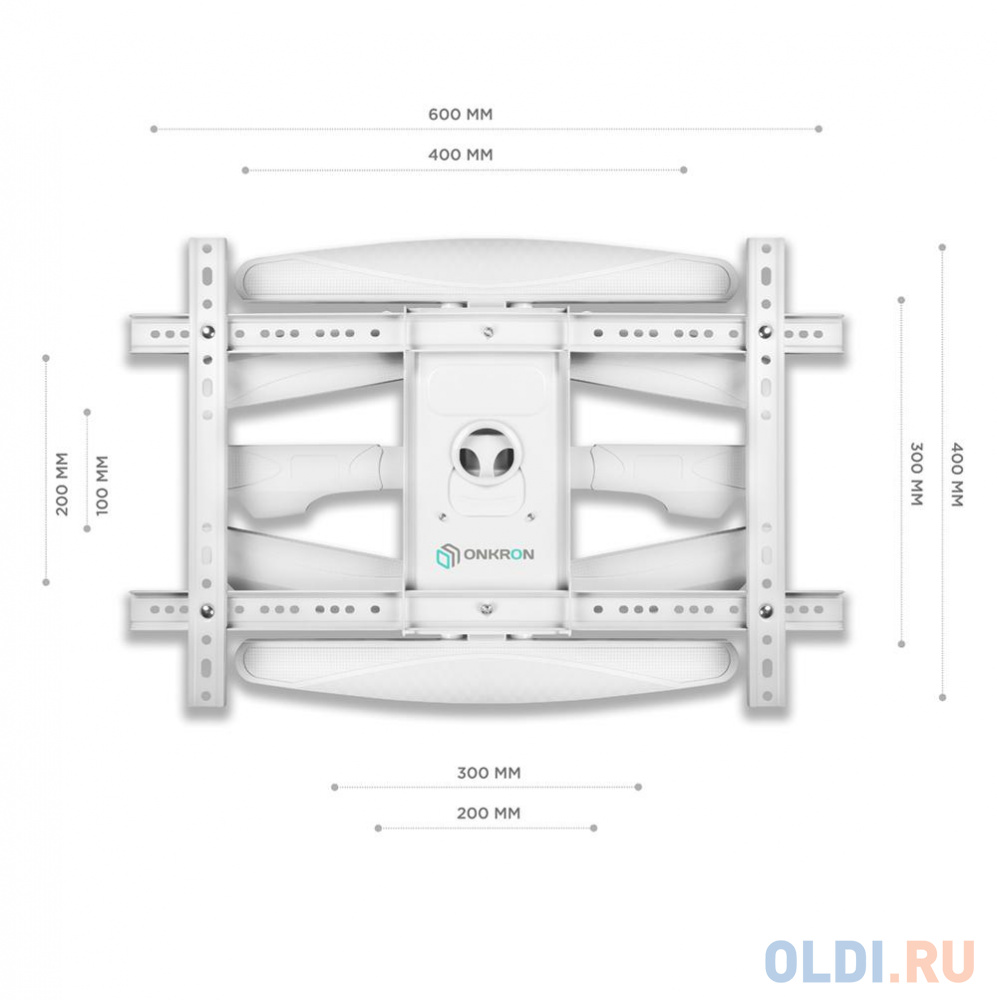 ONKRON M6L белый Для телевизоров диагональю 40"-70" Максимальная нагрузка: 45,5 кг VESA: 200x100, 200x200, 200x300, 200x400, 300x100, 300x20 в Москвe