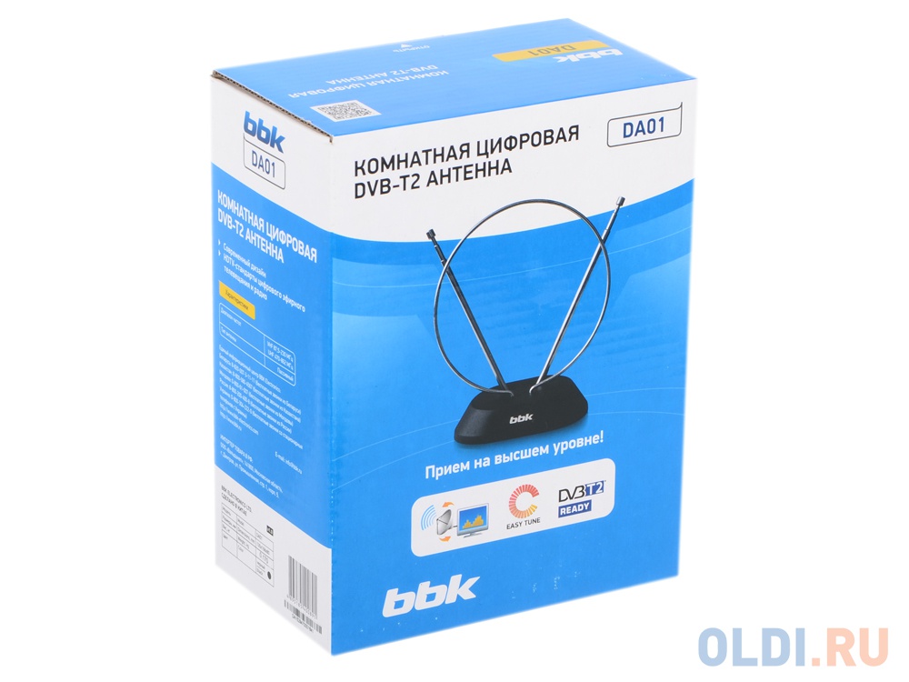 Телевизионная антенна BBK DA01 Комнатная цифровая DVB-T антенна, черный