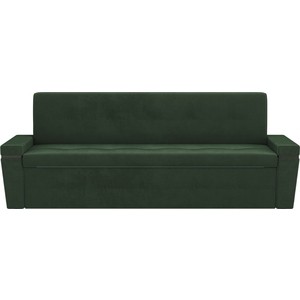 Кухонный прямой диван АртМебель Деметра велюр зеленый