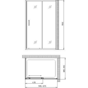 Душевой уголок Gemy Victoria 120x90 с поддоном, прозрачный, хром (S30191A-A90, ЛП00083)