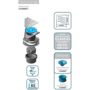 Душевой трап Pestan Dry 1 100 мм (13000015)