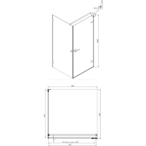 Душевой уголок Ambassador Abner 100x100 прозрачный, хром (10011102R)