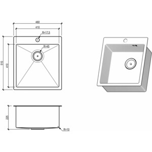 Кухонная мойка Floracio Steel F.4651.SSD нержавеющая сталь с декором